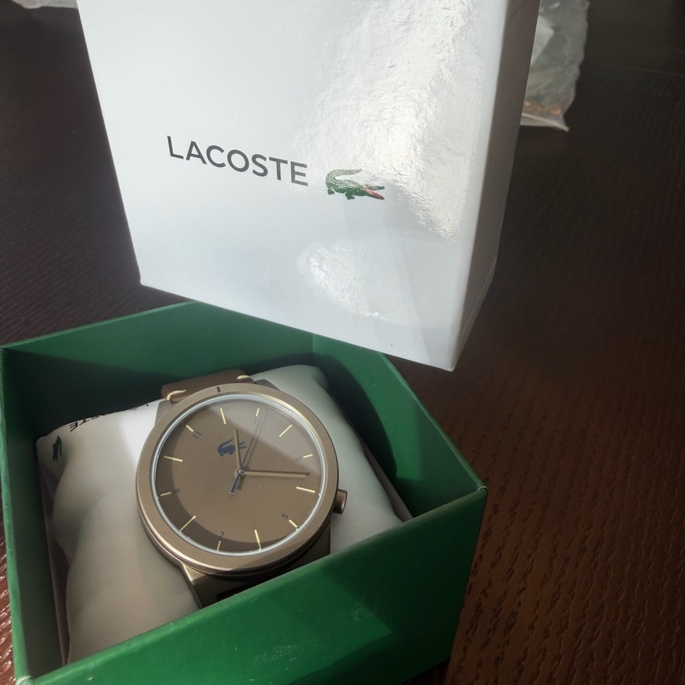 Lacoste Men's Brown Dial Watch with Brown Leather Strap - Picture 2 of 5